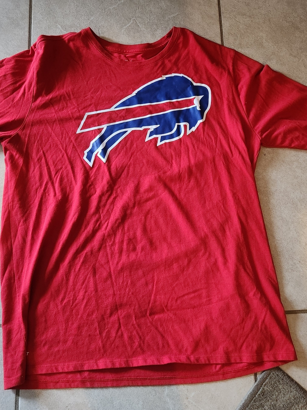 Nike Nike DRI-FIT Red Long Sleeve Tee with Blue and White Buffalo Logo
